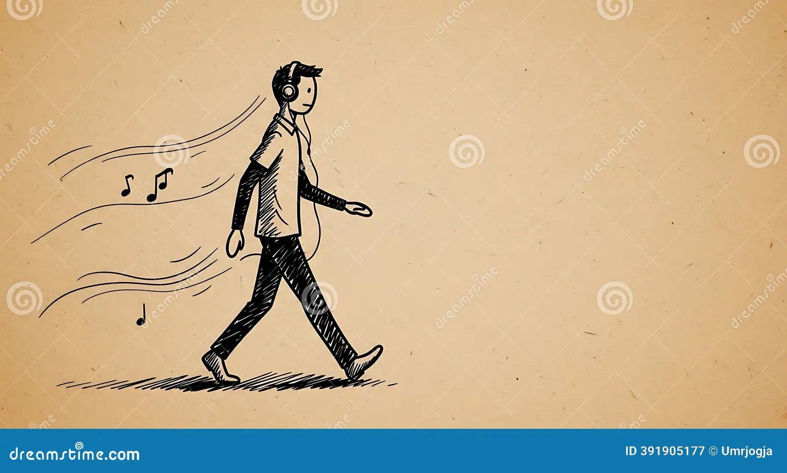 Person walking with headphones